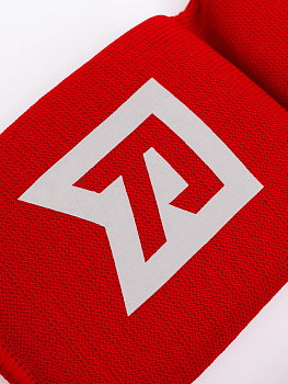 Защита голень-стопа Rage красный с белым эласт. ткань