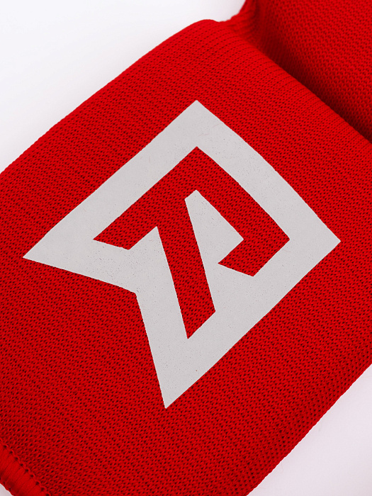 Защита голень-стопа Rage красный с белым эласт. ткань