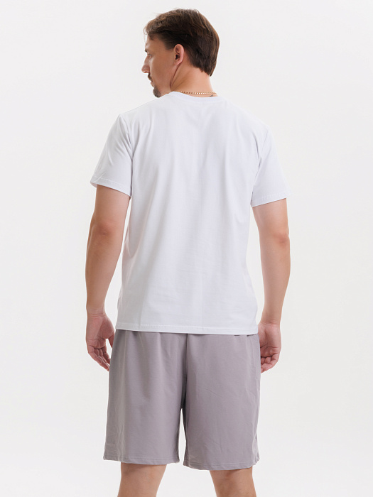 Комплект Футболка+Шорты ФБ России (белый-серый)