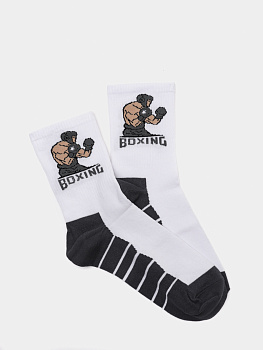ISL0161 IMERA Boxing носки мужские спорт. бело-серые 