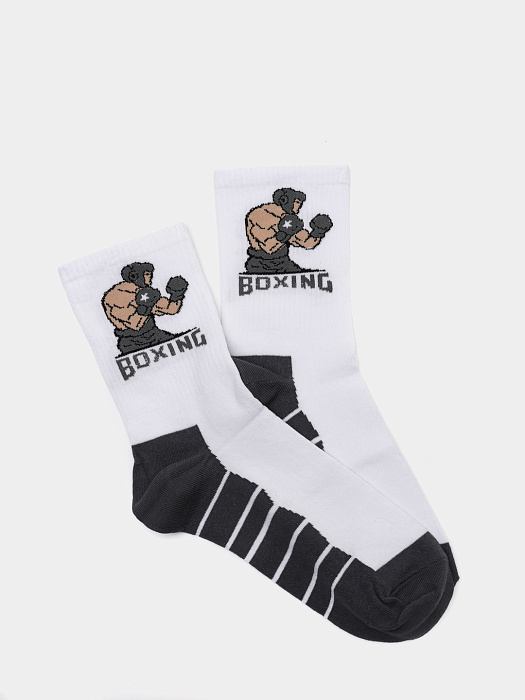 ISL0161 IMERA Boxing носки мужские спорт. бело-серые 
