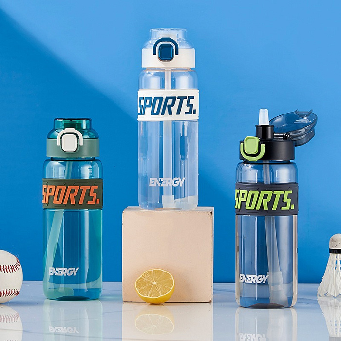 Бутылка для воды SPORTS, 850 мл, прозрачный/белый