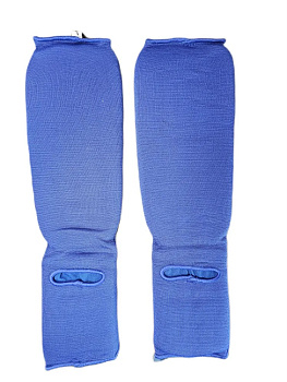 Защита голень-стопа Rage синий с белым эласт. ткань