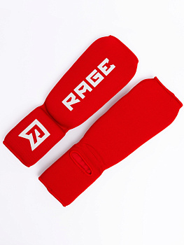 Защита голень-стопа Rage красный с белым эласт. ткань
