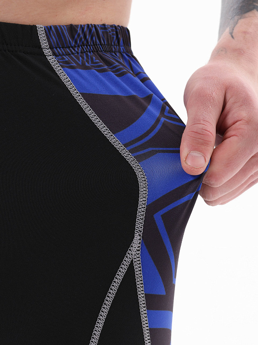 Компрессионные штаны Puncher Black Blue Line 