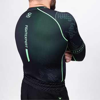 Рашгард с коротким рукавом FIGHTEXPERT COMBAT Black / Green
