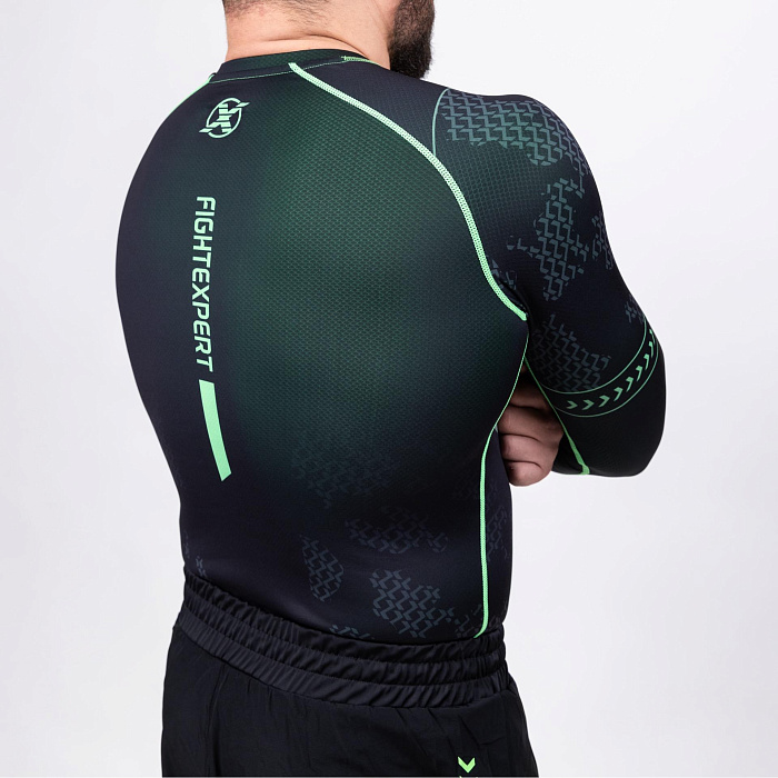 Рашгард с коротким рукавом FIGHTEXPERT COMBAT Black / Green