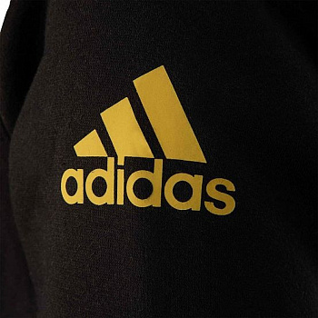 adiCLHD20B-K Толстовка с капюшоном (Худи) детская Hoody Badge of Sport Boxing Kids черно-золотая