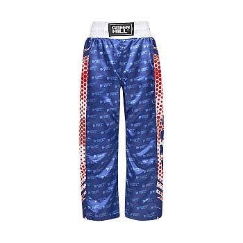 KBT-4058 Брюки для кикбоксинга синие