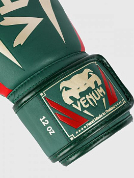 Перчатки боксерские Venum Elite Green/Gold/Red