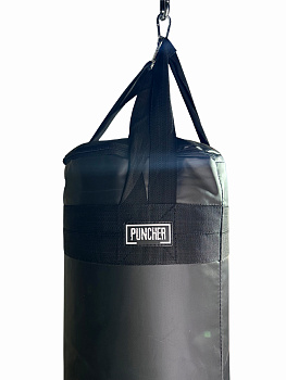 Мешок боксёрский цилиндрический 140х40 см (тент ПВХ) вставка гильза ППУ + подвесное (стропы, карабин