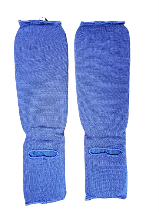 Защита голень-стопа Rage синий с золотым эласт. ткань