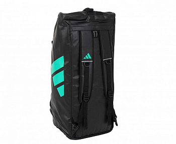 adiACC051WBC-L Сумка-рюкзак Training 2 in 1 PU Bag Boxing WBC L черно-зеленая