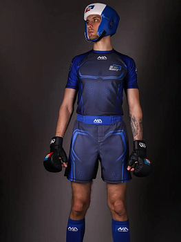 Рашгард NEW ARMOR СОЮЗ ММА синий