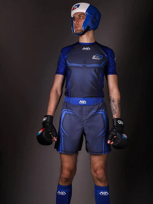 Рашгард NEW ARMOR СОЮЗ ММА синий