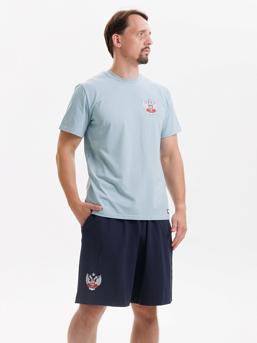 Комплект Футболка+Шорты ФБ России (голубая-синий)