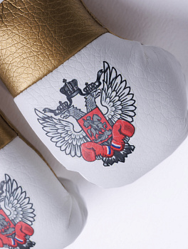 Сувенирные перчатки бело-золотые ФБ РОССИИ