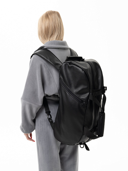 Сумка-рюкзак Puncher Экокожа, унисекс, черный М