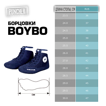 Борцовки BoyBo на толстой подошве синие