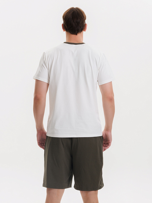 Комплект Футболка+Шорты ФБ России (пломбир-хаки)