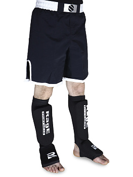 Защита голень-стопа Rage черный на липучке эластичная ткань