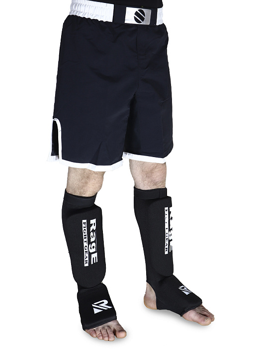 Защита голень-стопа Rage черный на липучке эластичная ткань