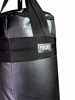 Мешок боксёрский цилиндрический 140х40 см (тент ПВХ) вставка гильза ППУ + подвесное (стропы, карабин