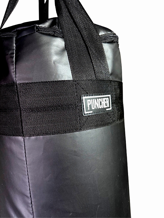 Мешок боксёрский цилиндрический 140х40 см (тент ПВХ) вставка гильза ППУ + подвесное (стропы, карабин