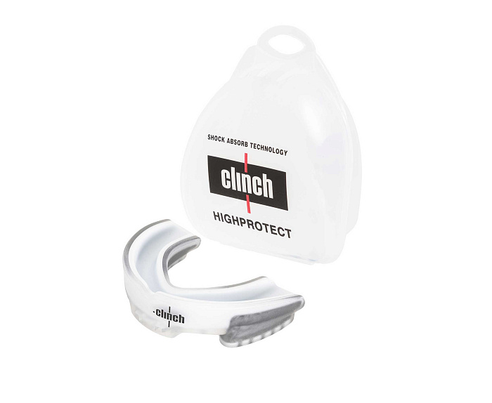 C513 Капа одночелюстная Clinch Contender Triple Layer Mouthguard бело-серебристая (размер Senior)
