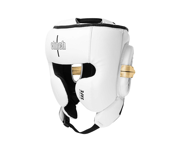C226 Шлем боксерский Clinch Contender бело-черно-золотой