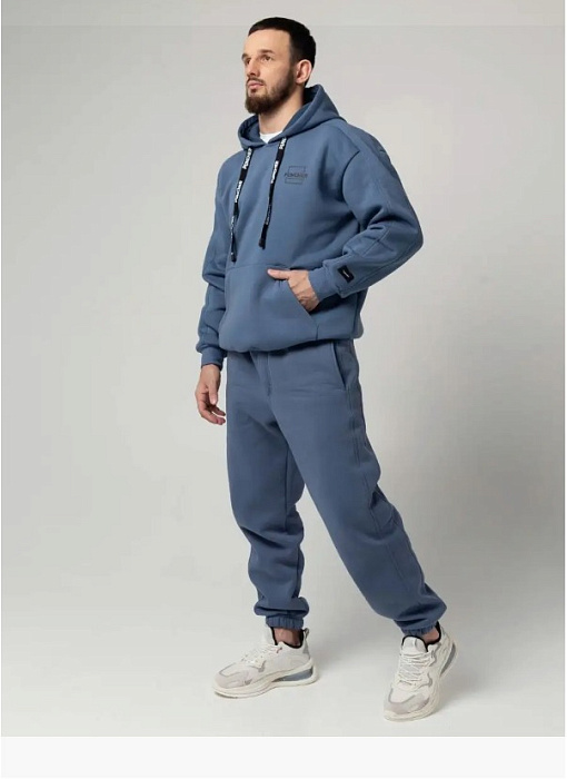 Штаны спортивные с начесом - PUNCHER 5531 индиго-серый