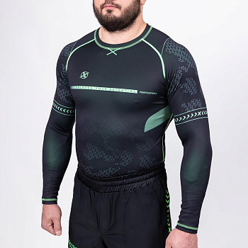 Рашгард с коротким рукавом FIGHTEXPERT COMBAT Black / Green