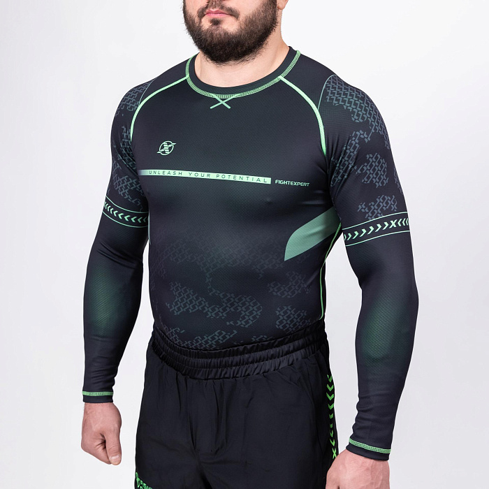 Рашгард с коротким рукавом FIGHTEXPERT COMBAT Black / Green