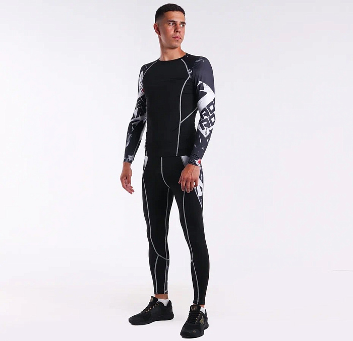 Компрессионные штаны Puncher Black White Line 