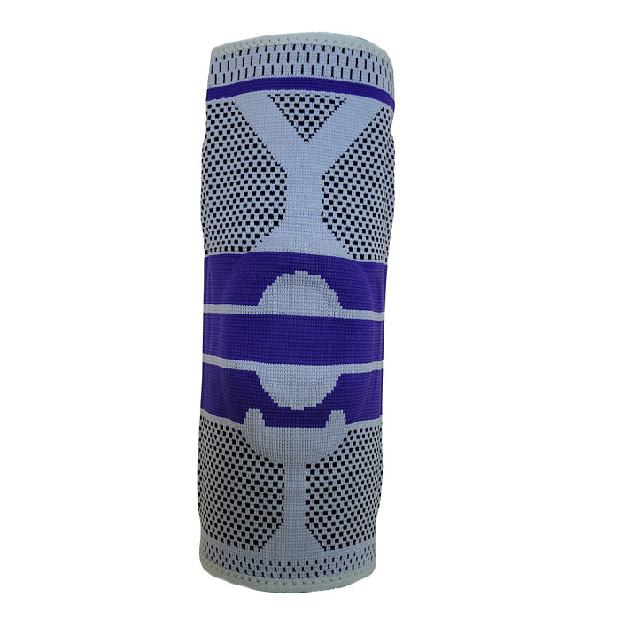 Фиксатор (суппорт) колена DAN (силикон) эласт. ткань серый