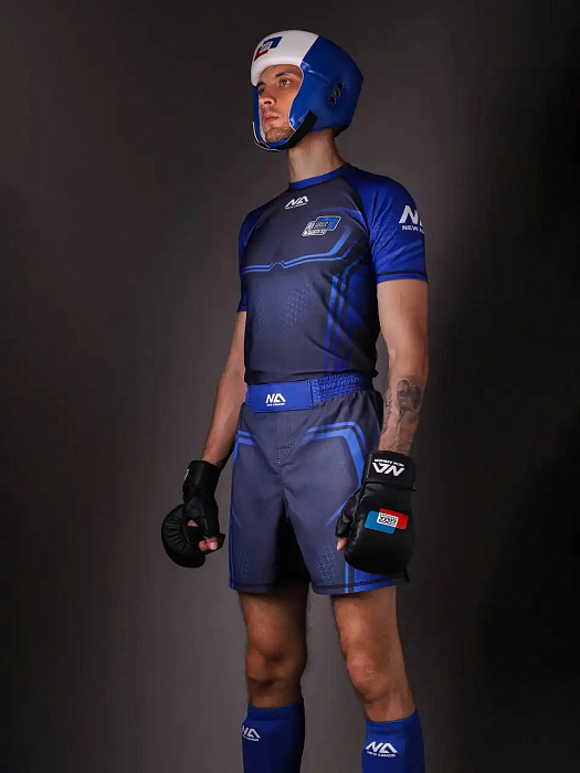 Рашгард NEW ARMOR СОЮЗ ММА синий