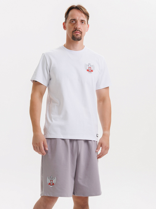 Комплект Футболка+Шорты ФБ России (белый-серый)