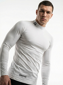 Рашгард компрессионый Rage длинный рукав и ворот белый