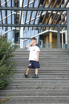 Комплект детский Футболка+Шорты ФБ России (бел., син.)