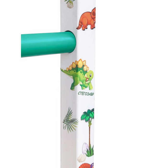 Детская шведская стенка АТЛЕТ (3 части) (Цвет: ДИНОЗАВРЫ, цвет ступеней:"светофор")