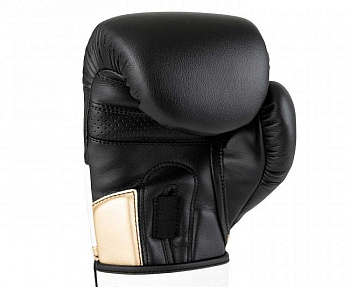 C185 Перчатки боксерские Clinch Pro NF черно-бело-золотые