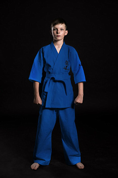 Кимоно д/единоборств Кудо, Синий с белым поясом