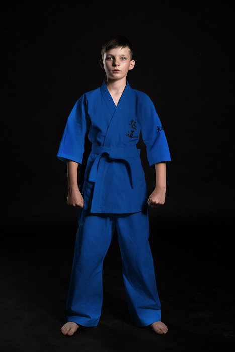 Кимоно д/единоборств Кудо, Синий с белым поясом