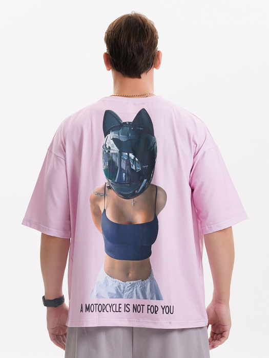 Футболка PUNCHER Motorcycle розовая