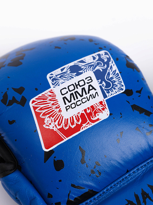 Перчатки HYBRID REVANSH СОЮЗ ММА РОССИИ, синий, кожа
