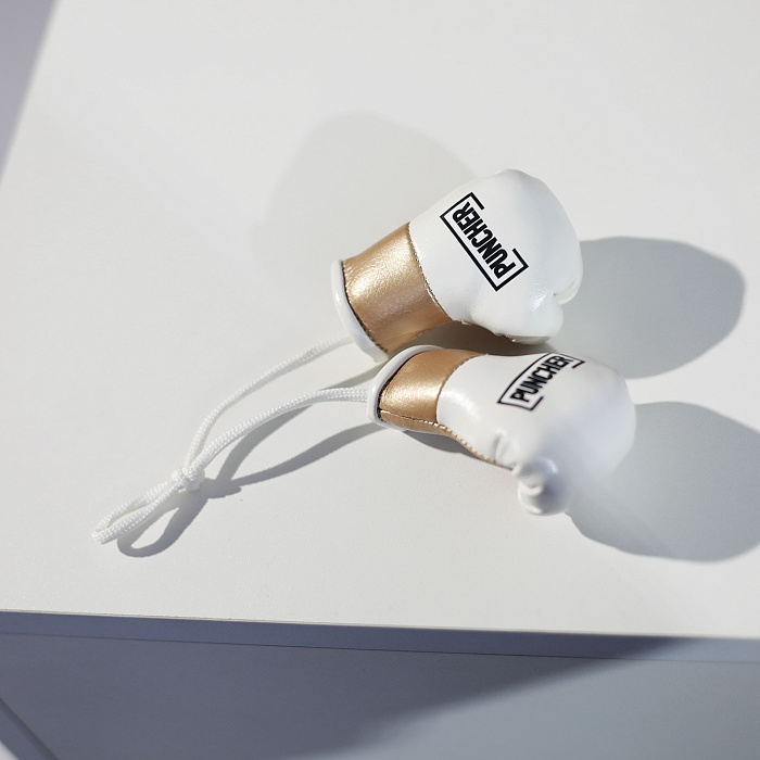 Сувенирные перчатки Puncher Бело Золотые