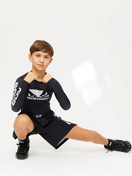 Детский Рашгард Bad Boy Origin New Rashguard Long Sleeves черный/белый 