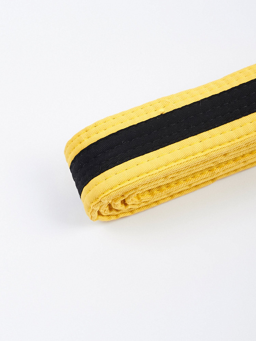 Пояс для единоборств детский MANTO BJJ TAG (желтый с черной полосой)