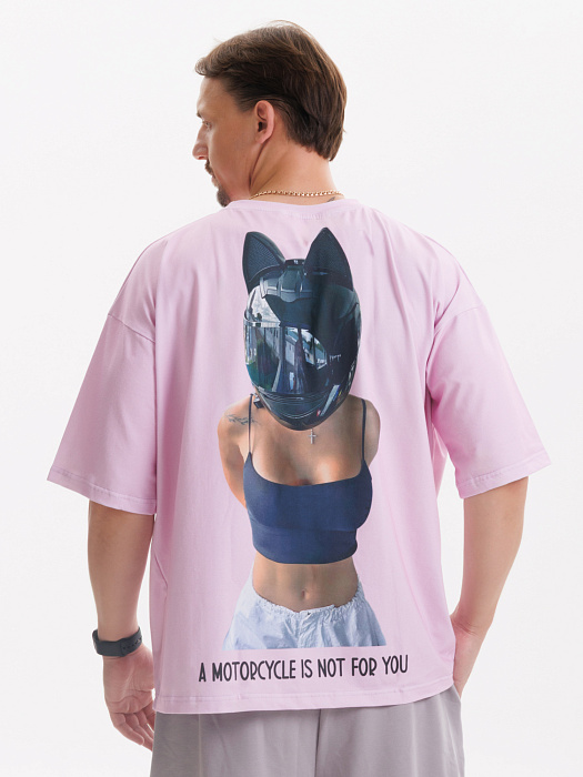 Футболка PUNCHER Motorcycle розовая