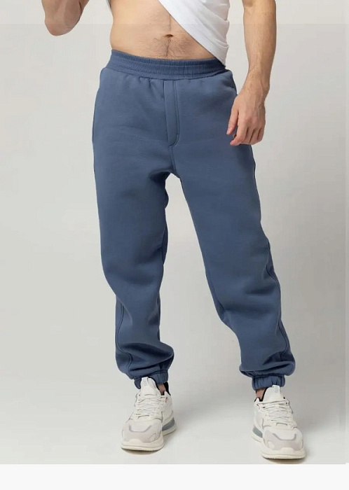 Штаны спортивные с начесом - PUNCHER 5531 индиго-серый